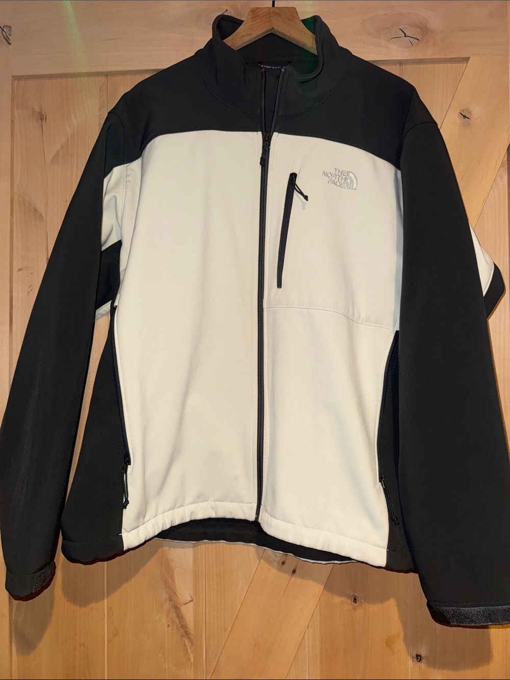 The North Face Men’s Dark Grey and White Softshell Jacket